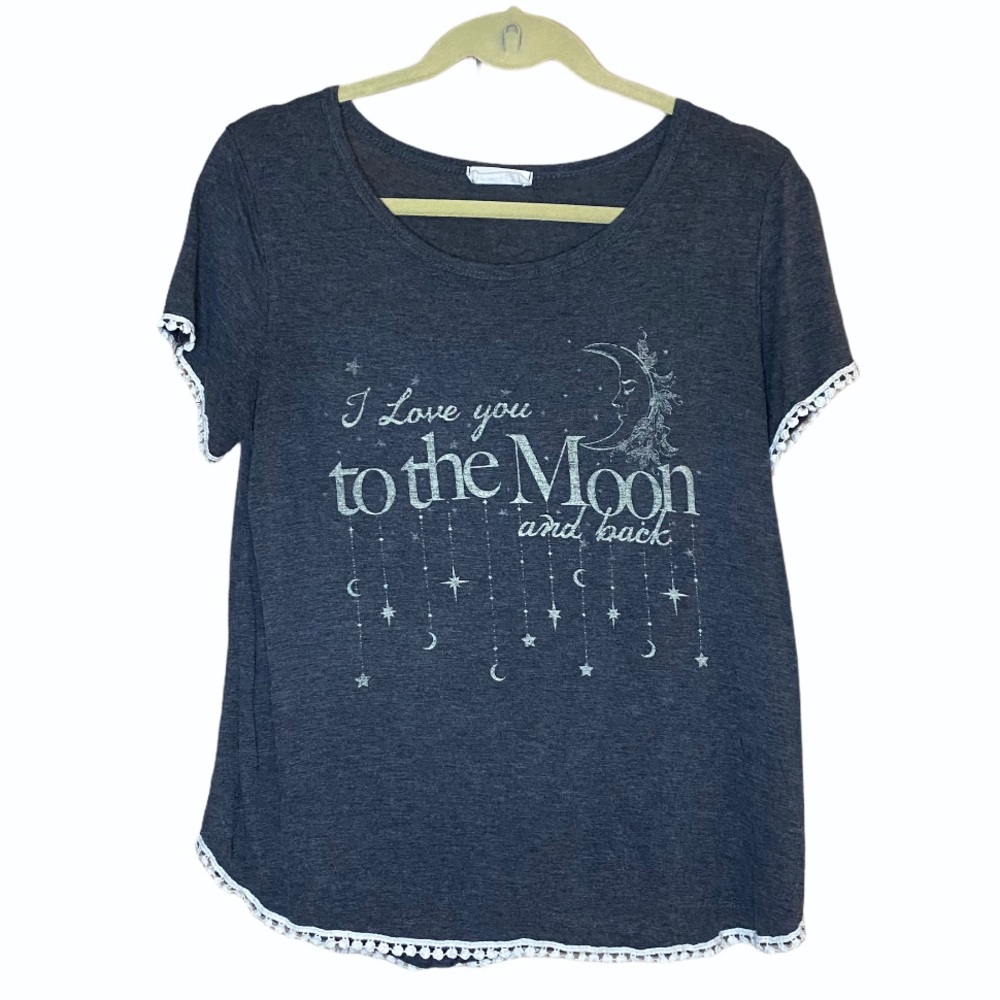 Moonchild Gray I Love You T-Shirt Size Large